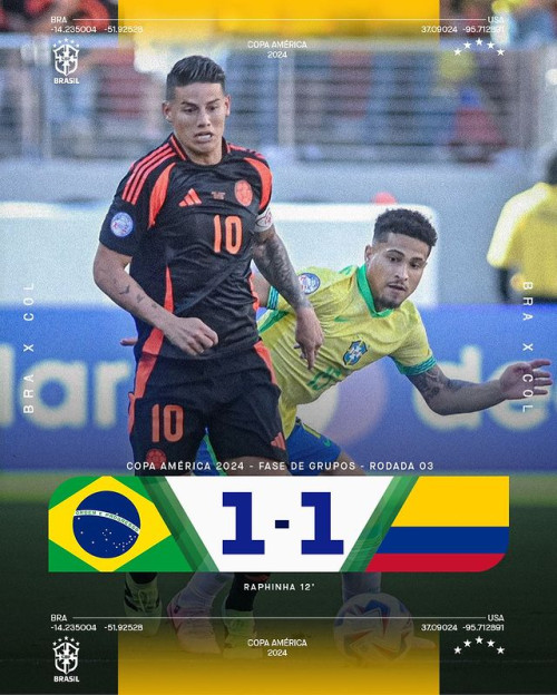 Copa América: Brasil empata com a Colômbia