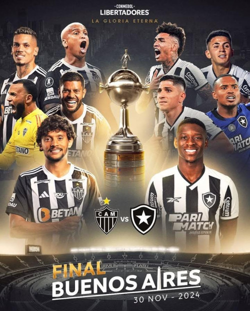 Atlético-MG e Botafogo decidem título da Libertadores - (Reprodução / Conmebol)