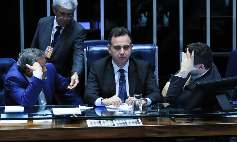 Presidente do senado, Rodrigo Pacheco, durante votação do imposto - (Lula Marques/ Agência Brasil)