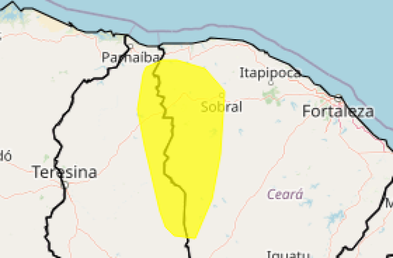 Inmet emite alerta de vendaval em 16 cidades do Piauí; veja a lista - (Reprodução/Inmet)