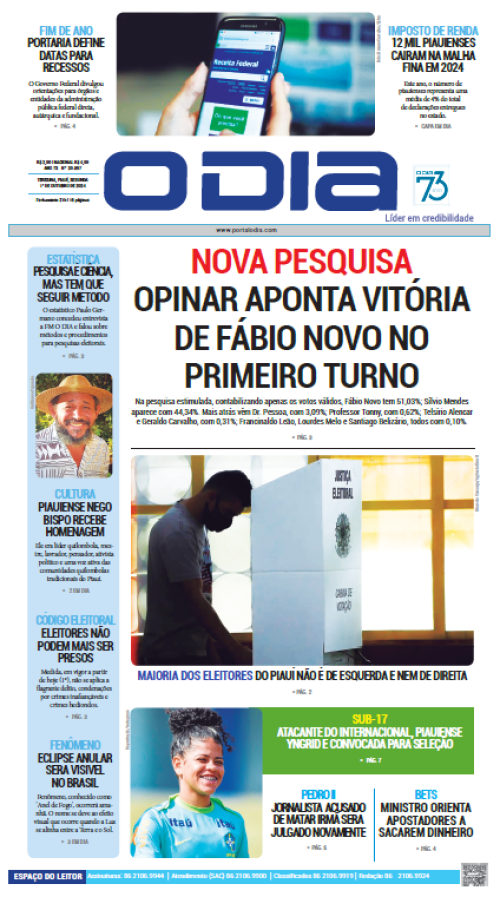 Confira os principais destaques do Jornal O Dia desta terça-feira (01)