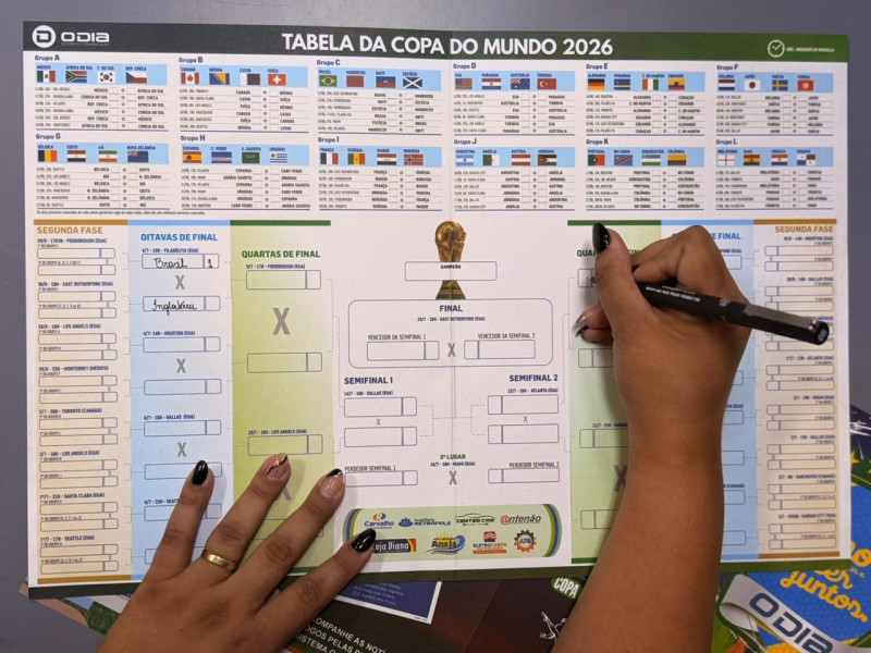 Jornal O Dia traz tabela especial da Copa para torcedores acompanharem os jogos - (Welligton Oliveira/O Dia)