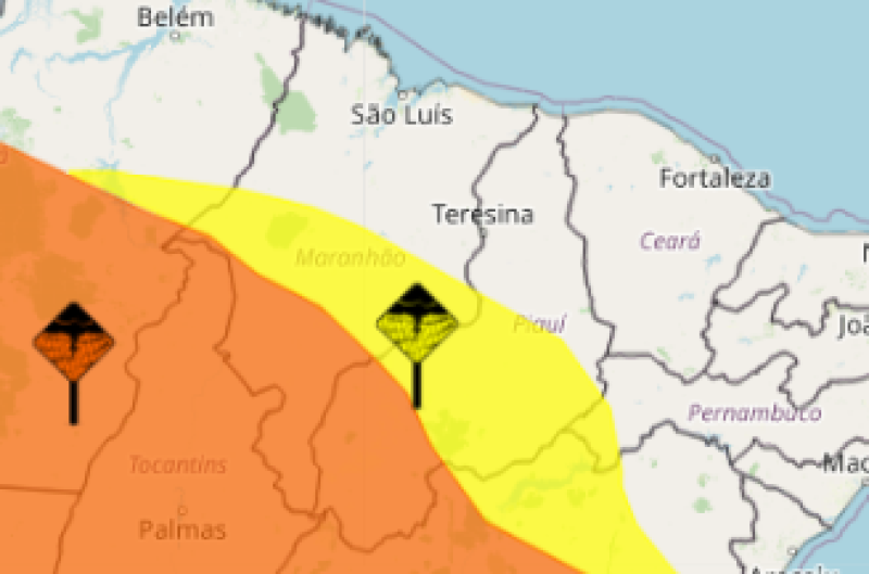 Chuvas intensas: 120 cidades do Piauí entram em alerta; veja lista - (Reprodução/INMET )