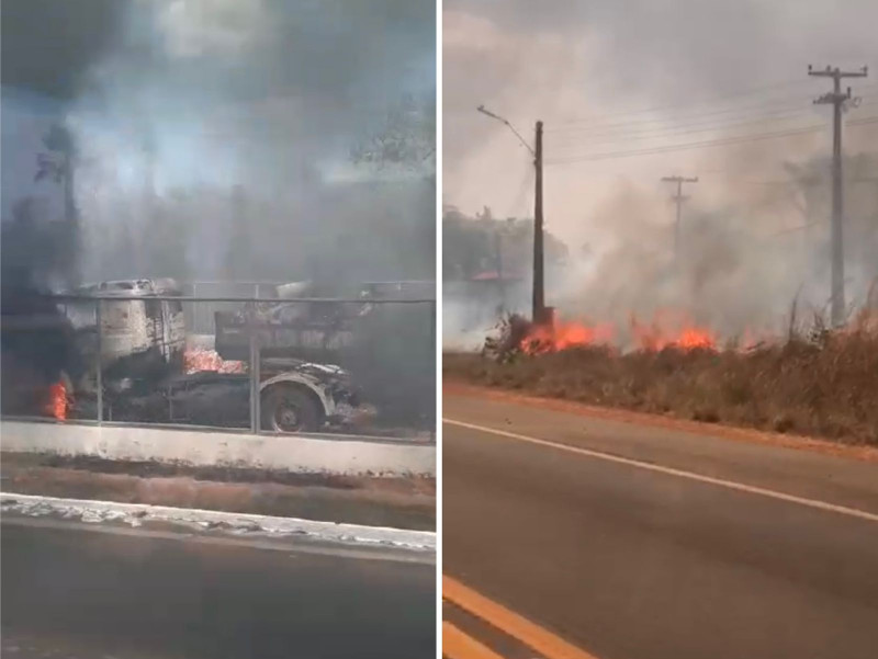 Incêndio destrói veículos no pátio da PRF de Campo Maior