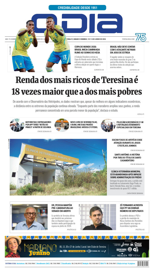 Confira os principais destaques do Jornal O Dia deste sábado (13)
