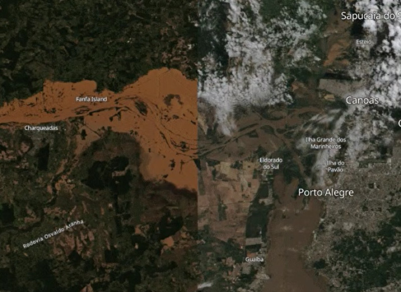 Imagens de satélite mostram estragos após enchentes no Rio Grande do Sul; veja