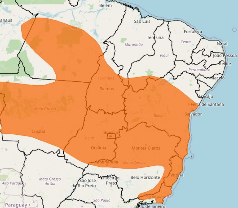 Municípios do Piauí estão em alerta para chuva forte - (Reprodução/Inmet)