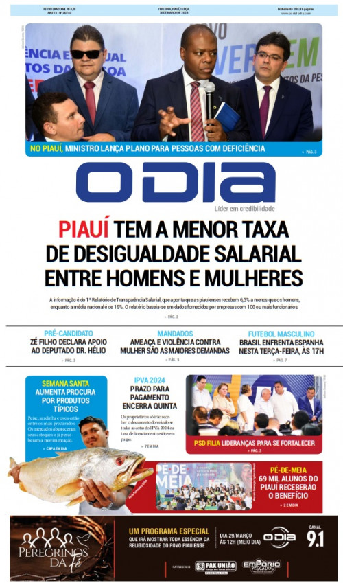 Confira os destaques do Jornal O Dia desta terça-feira (25) - (ODIA)