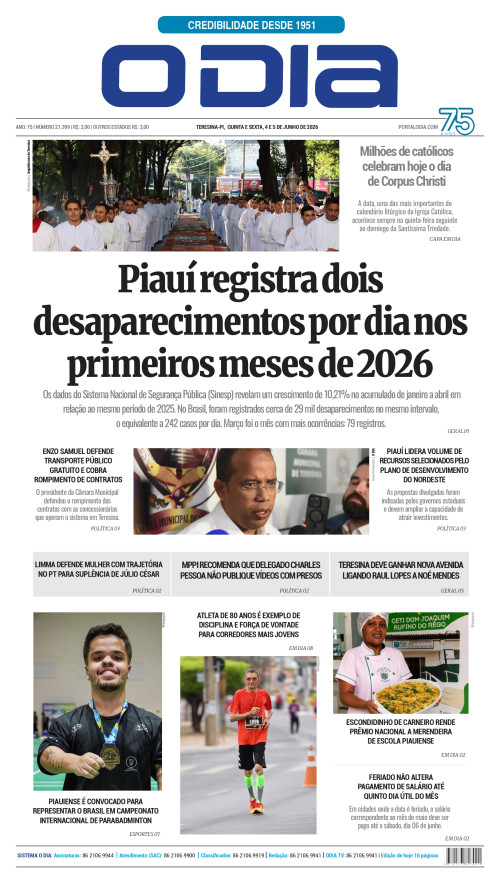 Confira os principais destaques do Jornal O Dia desta sexta-feira (05)