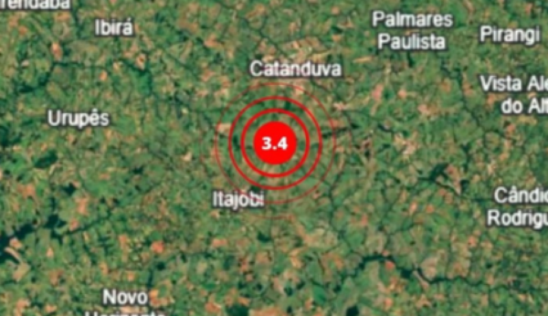 Tremor de terra de magnitude 3,4 atinge cidade do interior de SP