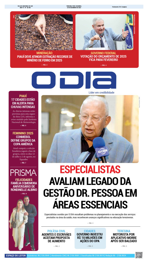 Confira os principais destaques do Jornal O Dia desta segunda-feira (23)