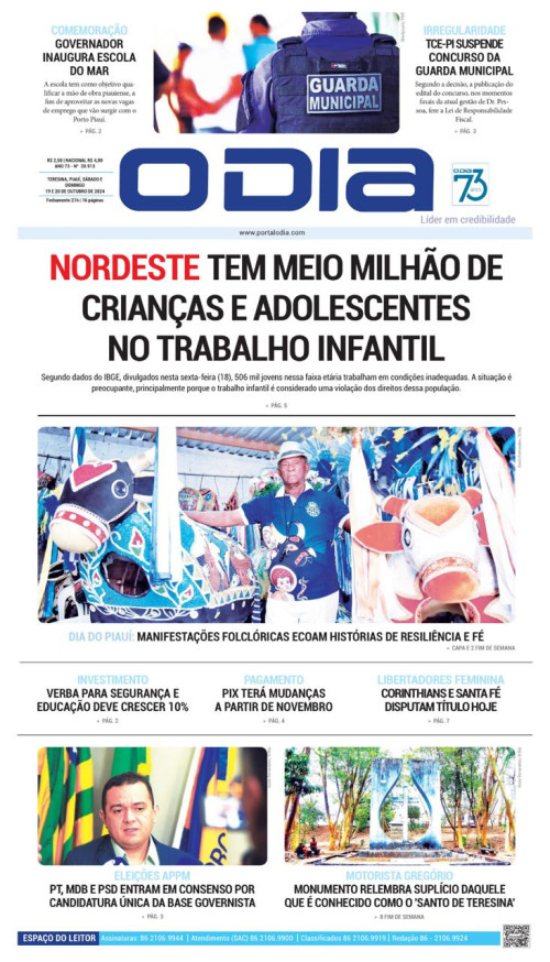 Confira os principais destaques do Jornal O Dia deste sábado (19)