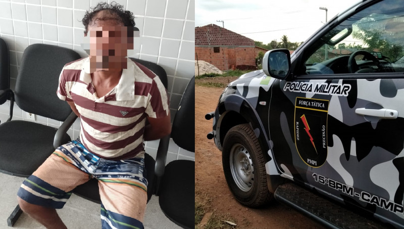 Homem é preso por esfaquear ex-companheira em Campo Maior - (Reprodução/PMPI)