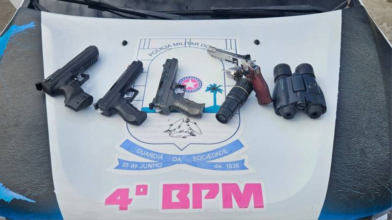 Homem é preso com armas e mais de 100 munições durante operação no Piauí - (Divulgação/PM-PI)