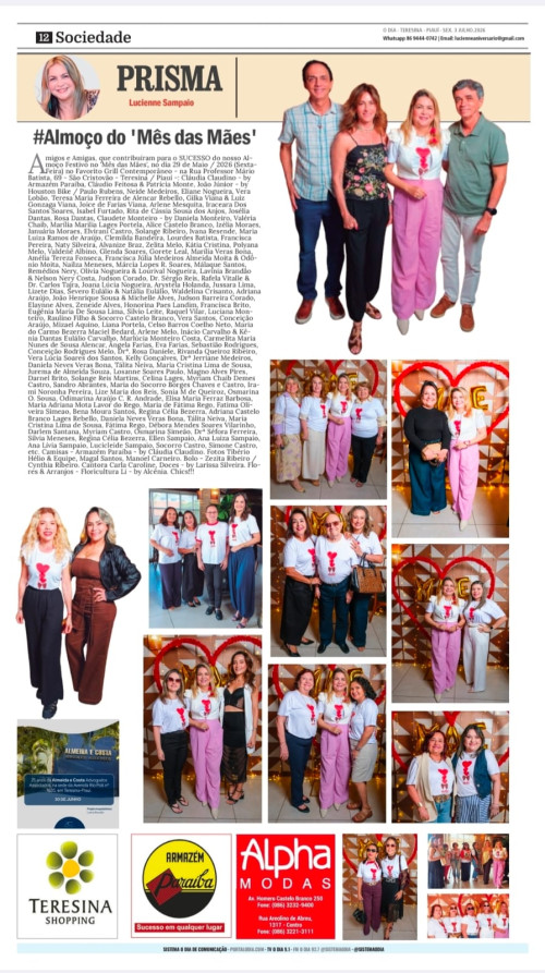 #PRISMA - Confira hoje (3/7) a nossa Coluna PRISMA no Jornal e Portal O DIA e - www.portalodia.com -, as nossas Treads e Redes Sociais. - Aguardem a próxima edição LUCIENNE EM REVISTA. Chics!!! - (Tibério Hélio)