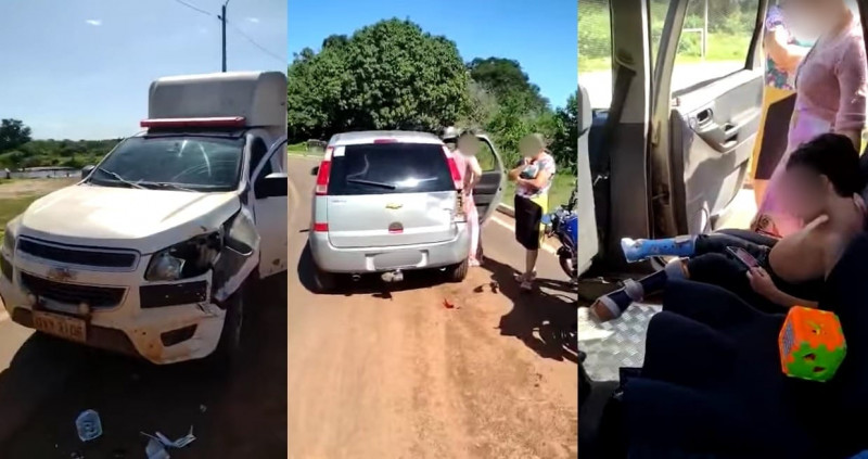 Motorista tenta desviar de buraco, perde o controle do carro e é atingida por ambulância em Campo Maior