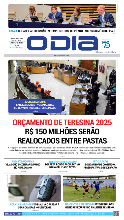 Confira os principais destaques do Jornal O Dia deste sábado (07)