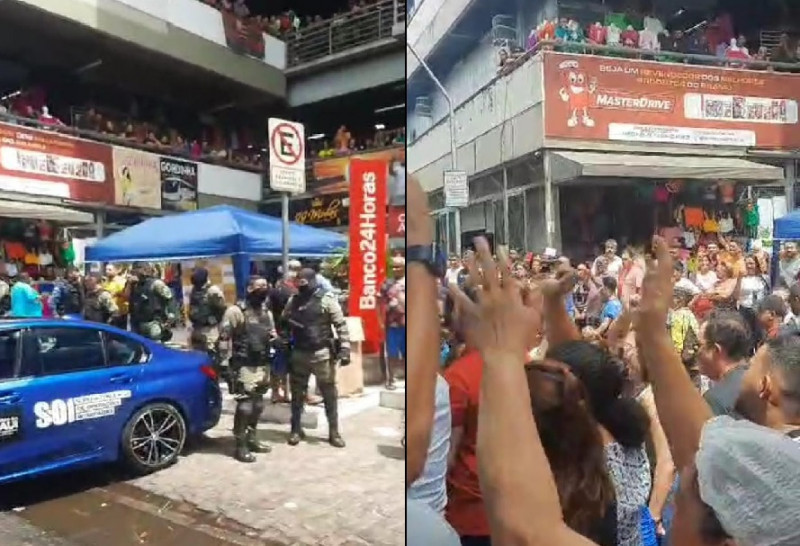 Permissionários do Shopping da Cidade fazem manifestação contra operação da Polícia
