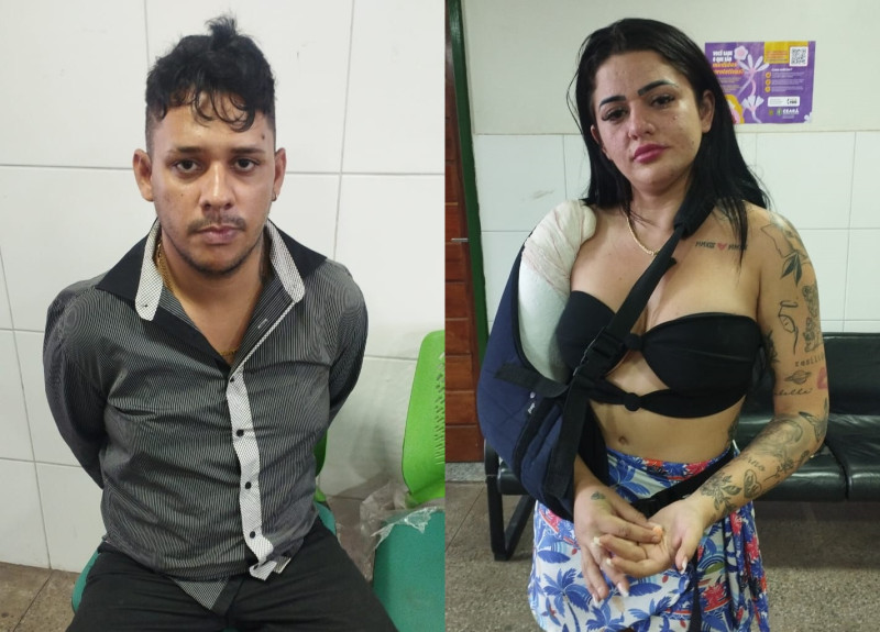 Josep Machado  e Bárbara Beatriz foram presos pela PM do Ceará - (Divulgação/PM-CE)