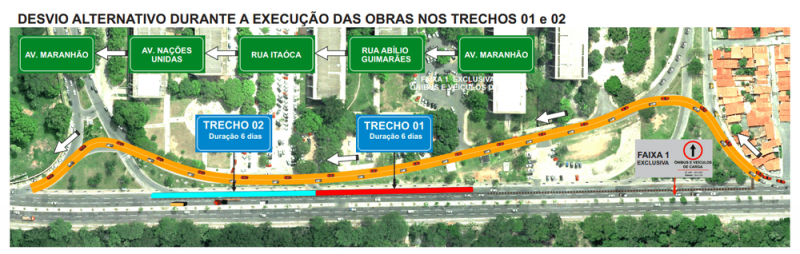 Veja como fica o trânsito na Avenida Maranhão a partir desta segunda (13)
