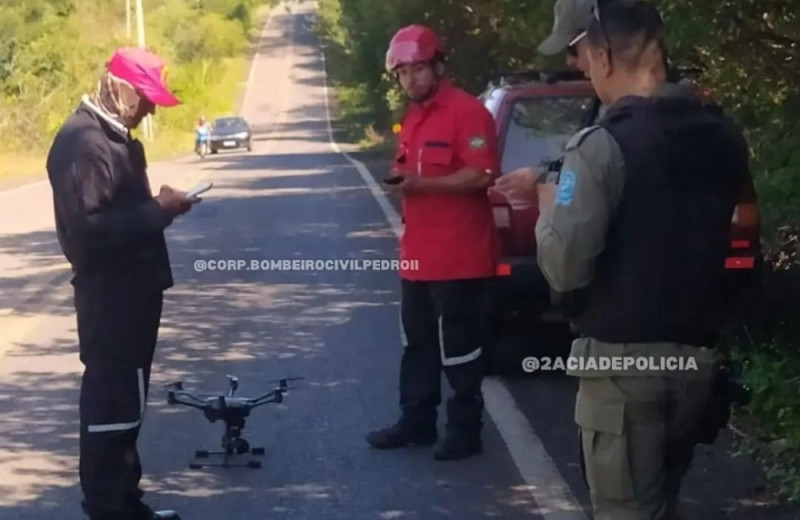 Estudante entra em surto, corre para mata e bombeiros utilizam drone para resgatá-lo no Piauí - (Reprodução/Redes Sociais)