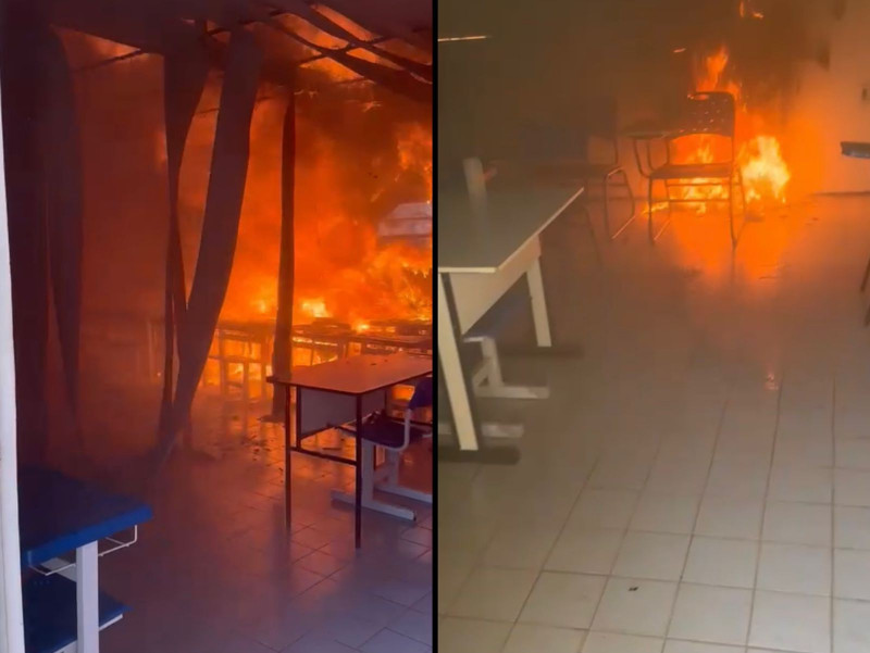 incêndio atinge Uespi de Uruçuí  - (Reprodução / WhatsApp)