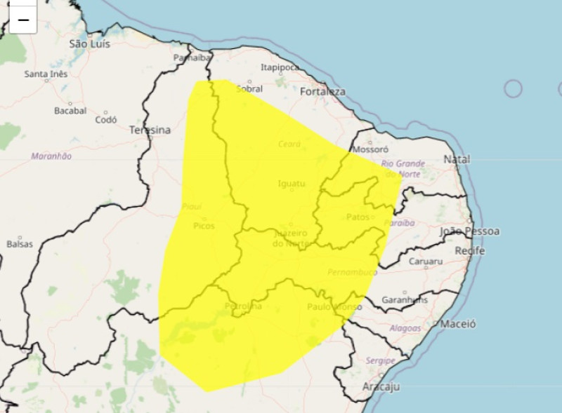 Quase 100 cidades do Piauí estão em perigo potencial de baixa umidade, alerta INMET