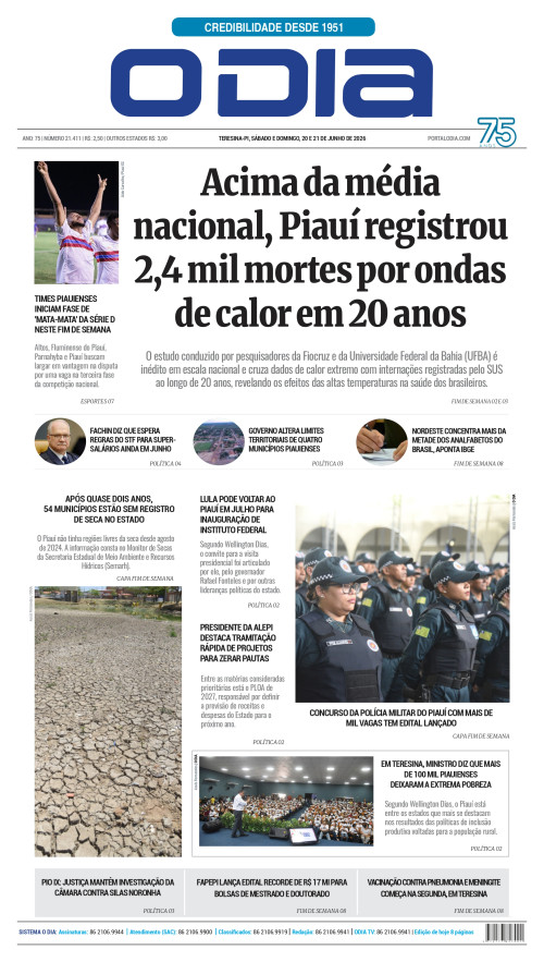 Confira os principais destaques do Jornal O Dia deste final de semana (20 e 21)