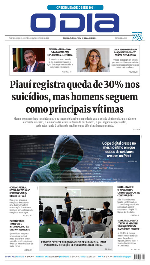 Confira os principais destaques do Jornal O Dia desta terça-feira (28)