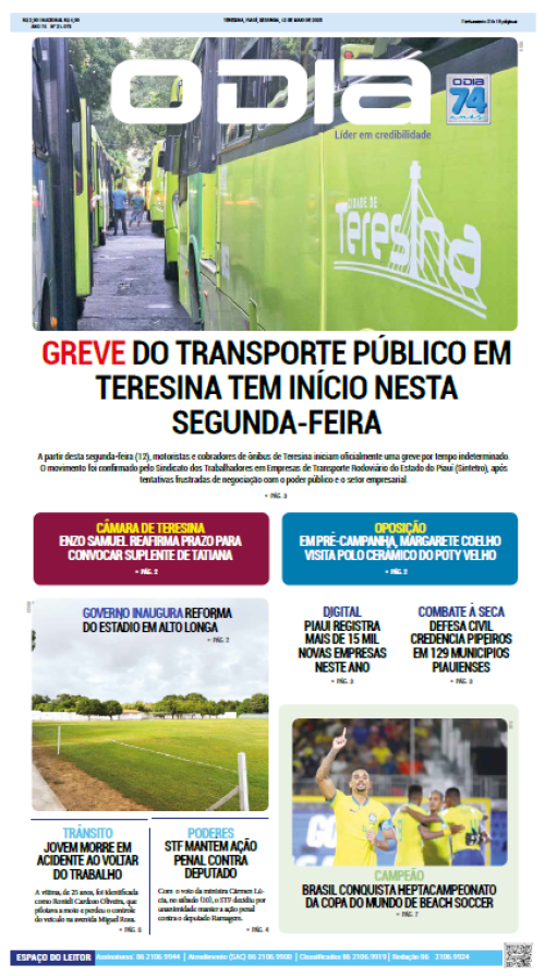 Confira os principais destaques do Jornal O Dia desta segunda-feira (12)
