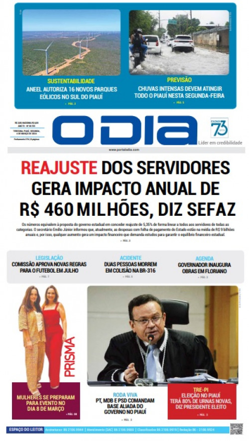 Veja os destaques do Jornal O Dia de hoje, segunda-feira (04)