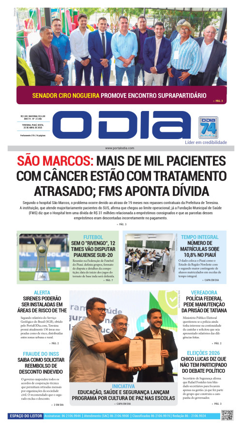 Confira os principais destaques do Jornal O Dia desta sexta-feira (25)