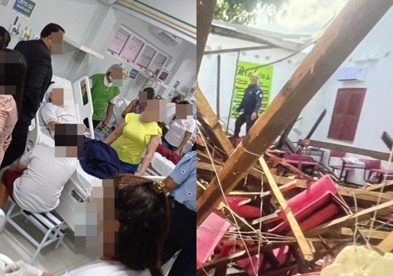Teto de escola desaba e 17 crianças ficam feridas em Luzilândia