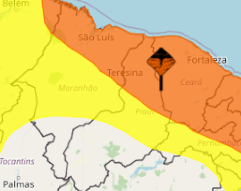 183 cidades do Piauí estão com dois alertas para chuvas intensas; veja lista - (INMET)