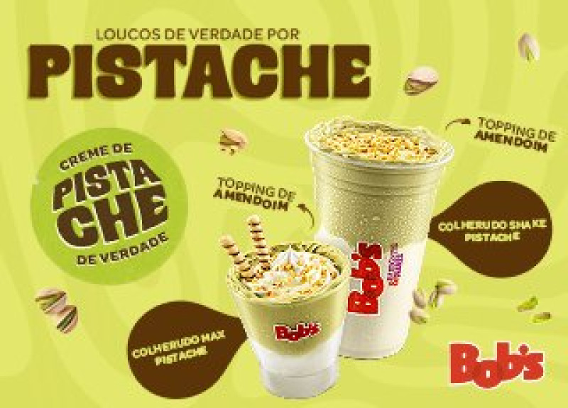 #Bob's Pistache - Inspiradas nas sobremesas de sucesso da marca e a crescente demanda por doces preparados com pistache, o Bob’s, primeira rede de fast food brasileira,  acaba de anunciar o lançamento do Colherudo Shake Pistache e o Bob’s Max Pistache.  As delícias chegam para complementar o cardápio da rede com qualidade e muito recheio de creme de Pistache. Os clientes podem saborear as novas sobremesas nos mais de 1.000 pontos de venda da rede, espalhados pelo Brasil, incluindo as lojas do Piauí!!! Chics!!! - (Arquivo Pessoal)