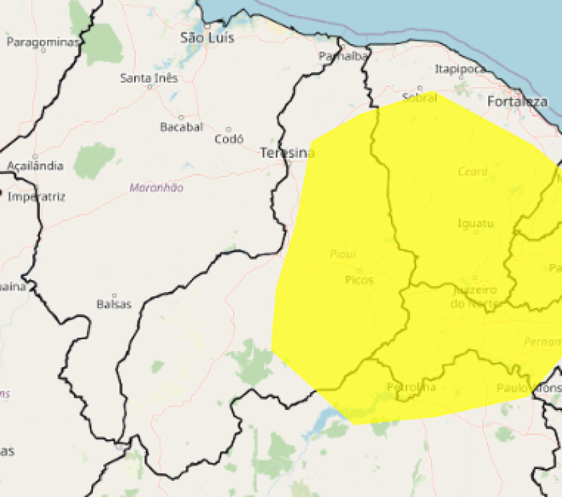 Baixa umidade: 134 municípios do Piauí entram em alerta amarelo; veja a lista - (Reprodução)