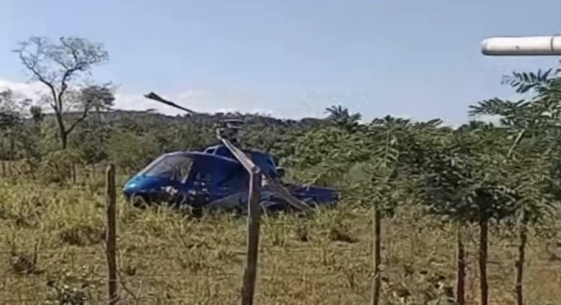 Helicóptero faz pouso forçado na zona rural em José de Freitas