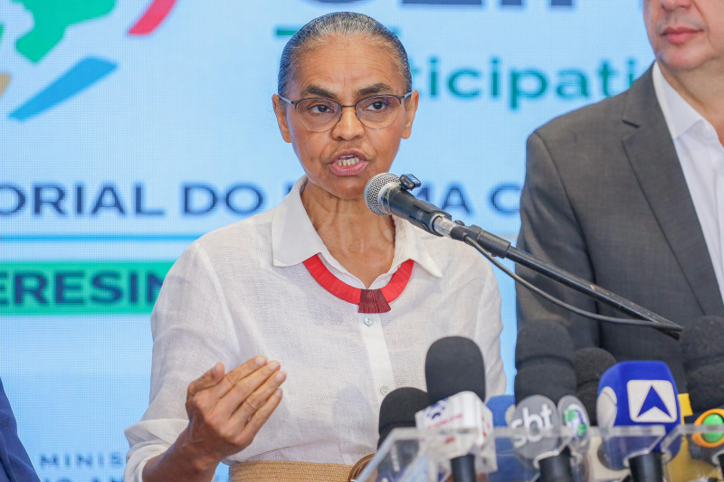 Marina Silva durante entrevista coletiva - (CCOM Piauí)