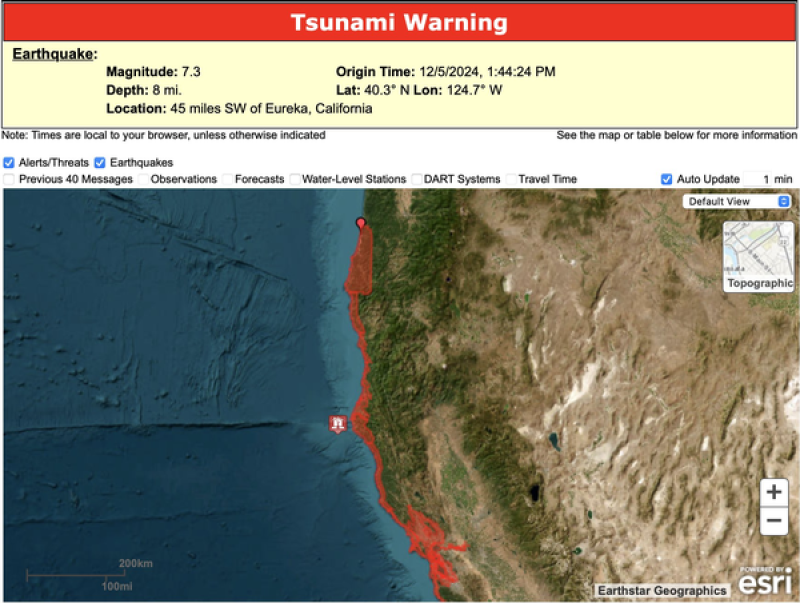 VÍDEO Califórnia registra terremoto de magnitude 7; alerta de tsunami foi suspenso - (Reprodução)