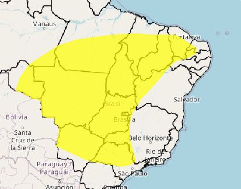 Previsão do tempo: 203 cidades do Piauí entram em alerta para baixa umidade - (Reprodução/Inmet)