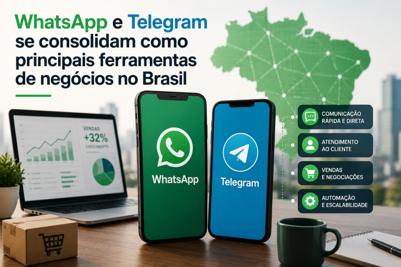 WhatsApp e Telegram se consolidam como principais ferramentas de negócios no Brasil