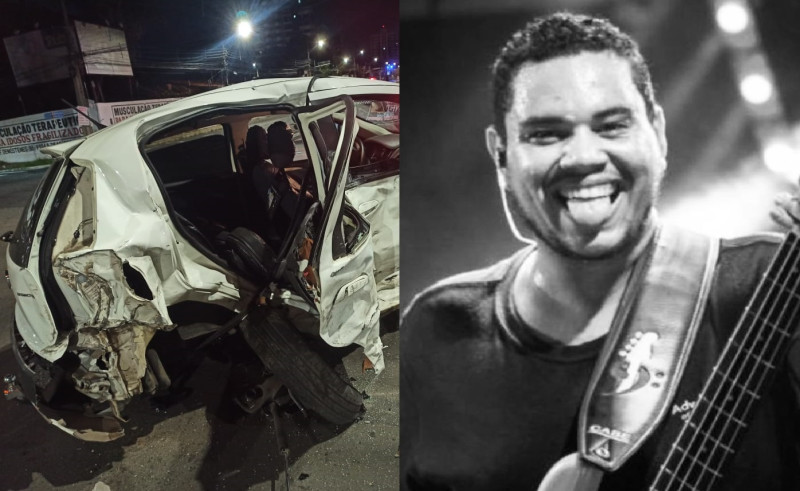 Carlos Henrique teve o carro atingido por veículo de criminosos em fuga - (Reprodução)