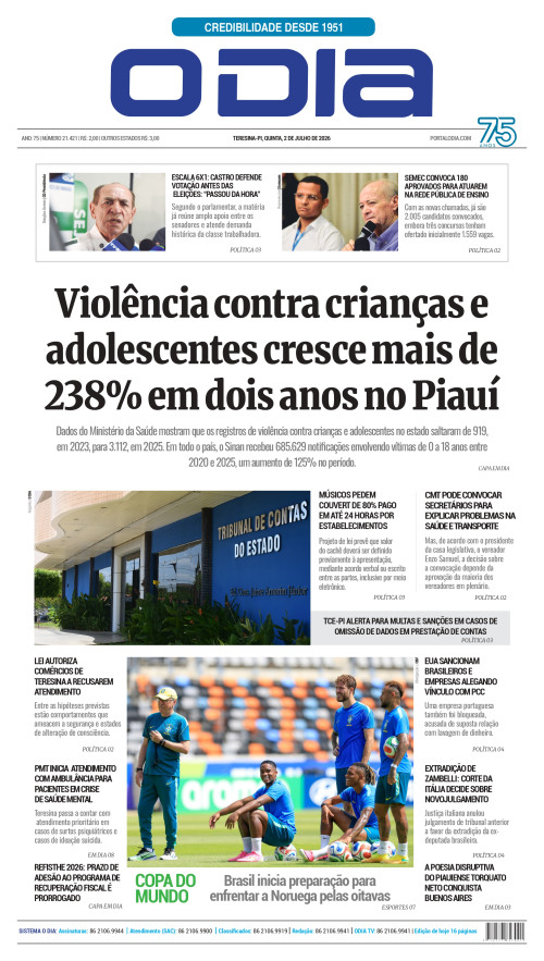 Confira os principais destaques do Jornal O Dia desta quinta-feira (02)
