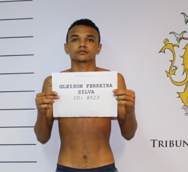 Gleison Ferreira Silva possui extensa ficha criminal e responde por cinco processos na Justiça, - (Divulgação/SSP-PI)