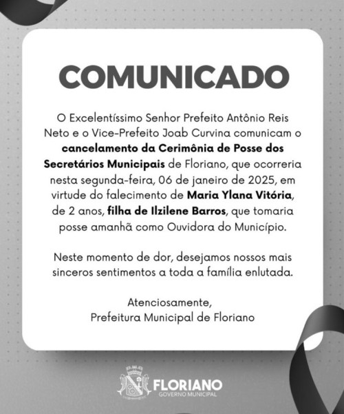 Criança de dois anos morre eletrocutada após colisão de carro com poste em Floriano - (Instagram/prefeituradeflorianopi)