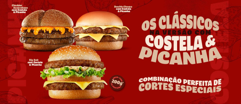 Bob’s transforma seus clássicos em versões com picanha e costela