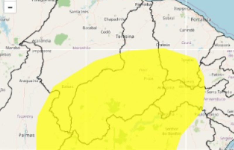 Piauí tem 164 municípios em alerta de baixa umidade nesta segunda-feira (13); veja lista - (INMET)
