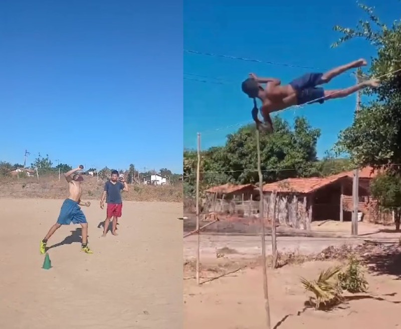 Projeto social impulsiona talento de jovens no salto com vara e arremesso de peso no interior do Piauí - (Reprodução)