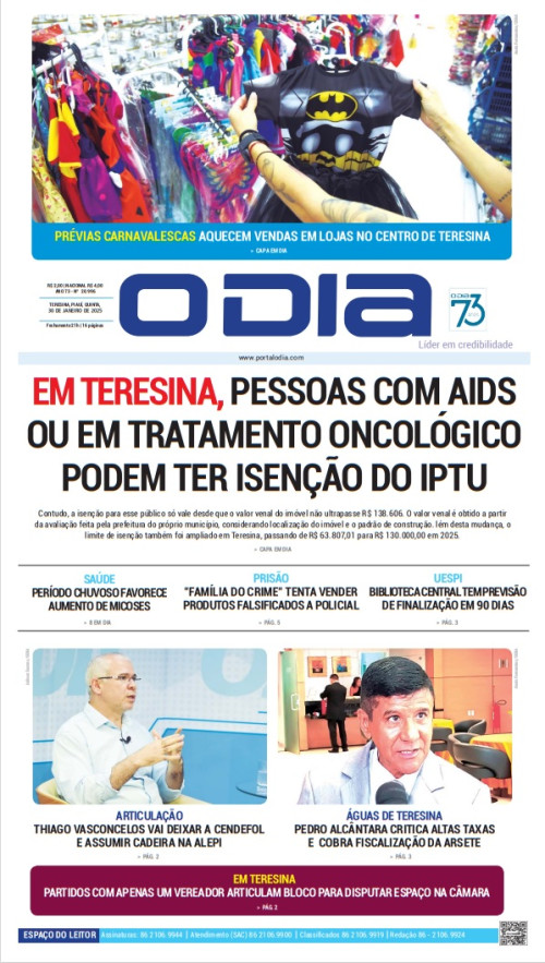 Confira os principais destaques do Jornal O Dia desta quinta-feira (30)