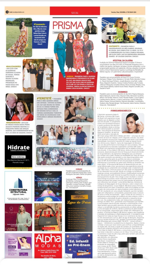#PRISMA - Confira hoje (27) a nossa Coluna PRISMA no Jornal e Portal O DIA e as nossas Redes Sociais - Chics!!!  - (Divulgação)
